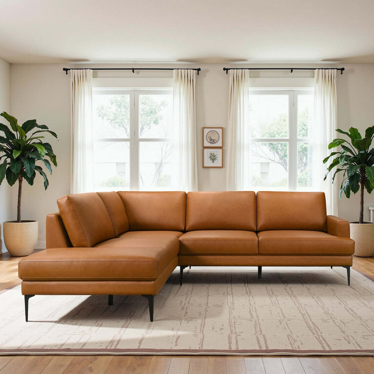 Bristol Durable Vegan Leather Left-Facing Sectional Sofa - sold by Home Elegance USA