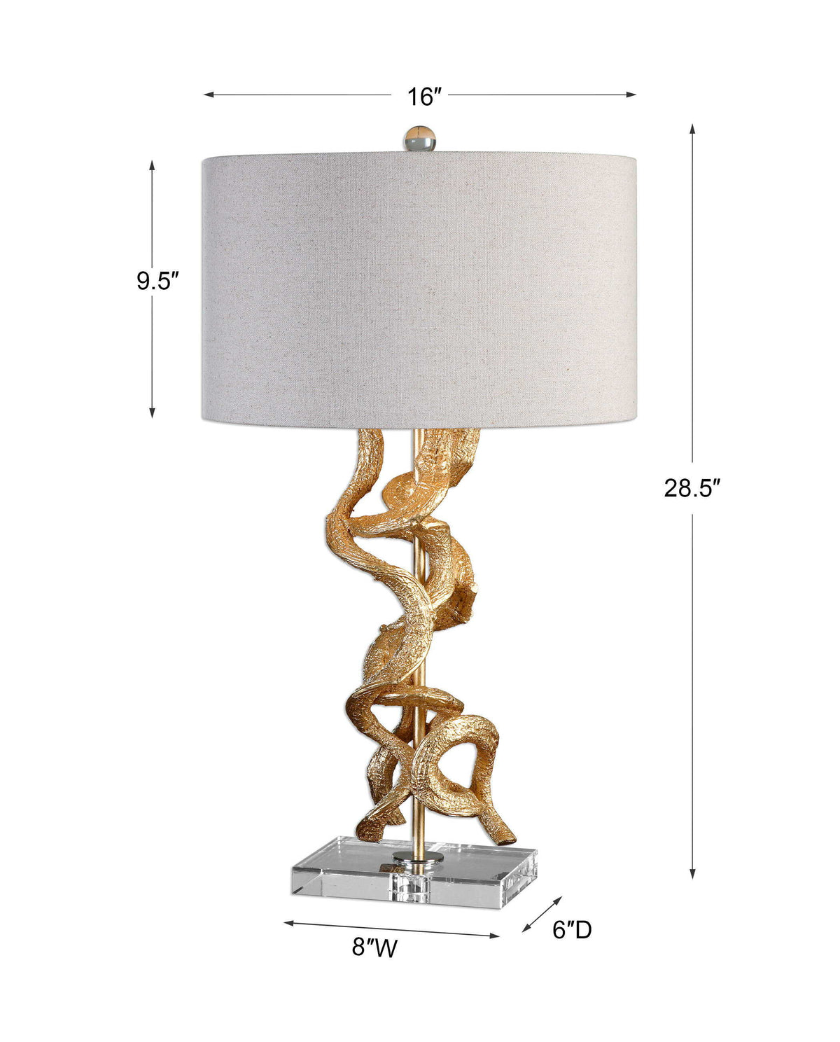 Twisted Vines Table Lamp - Gold / White by Uttermost - View 3