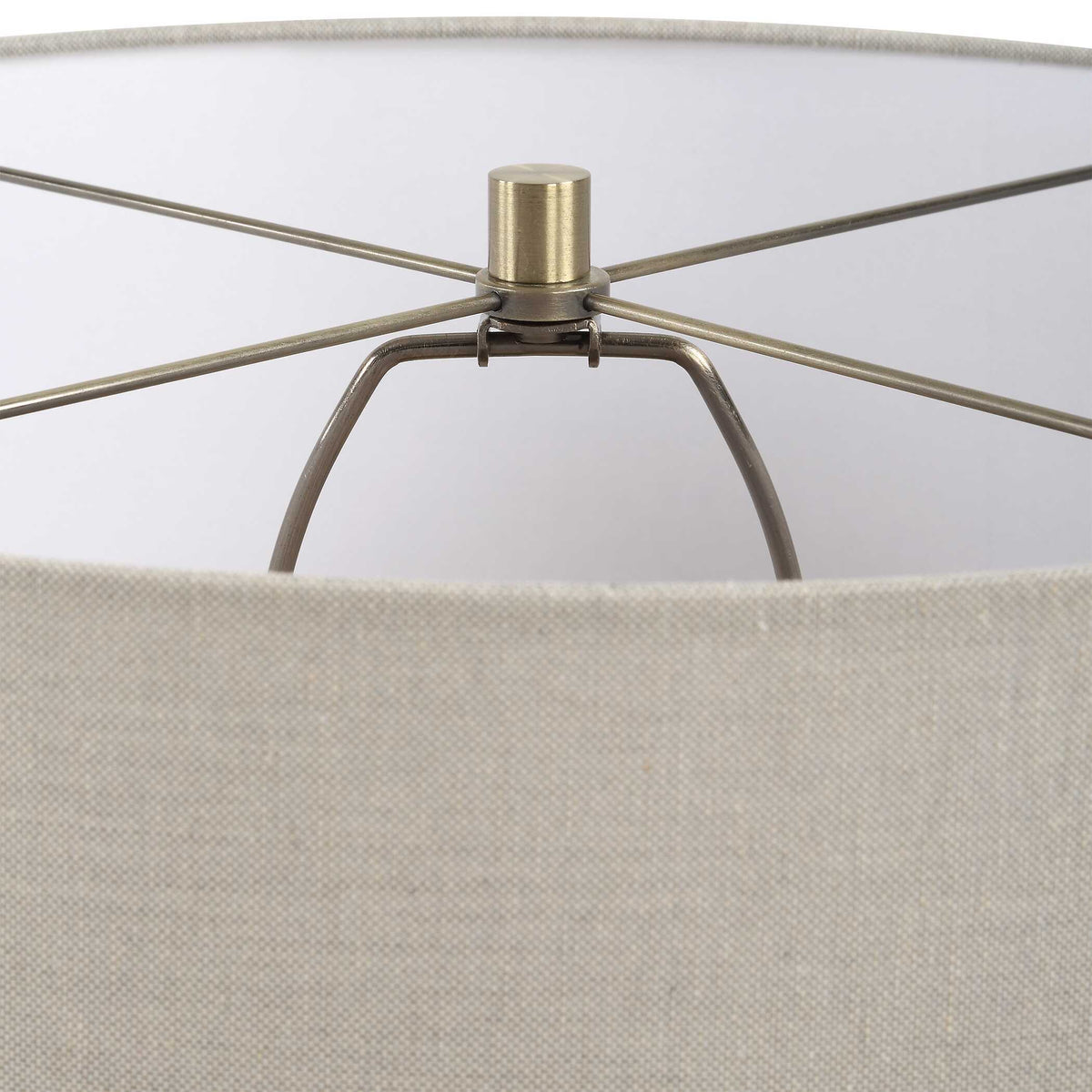 Maliyah Linen Table Lamp - White by Uttermost - View 5