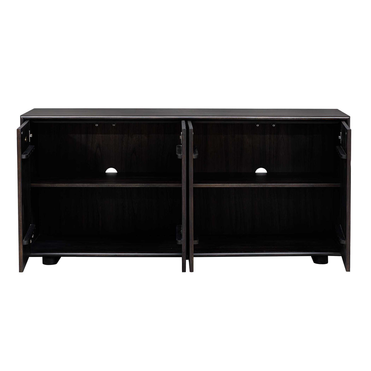 Stevenson Chiseled 4 Door Cabinet Black / Brown / Woodtone - Dark Brown by Uttermost - View 6