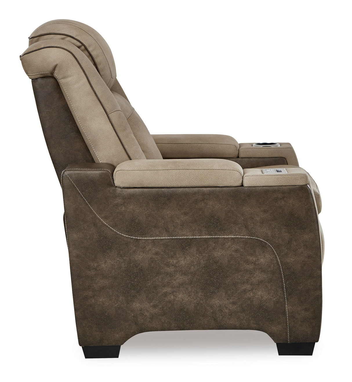 Ashley Sand Next-Gen DuraPella PWR Recliner/ADJ Headrest - Faux Leather - Home Elegance USA
