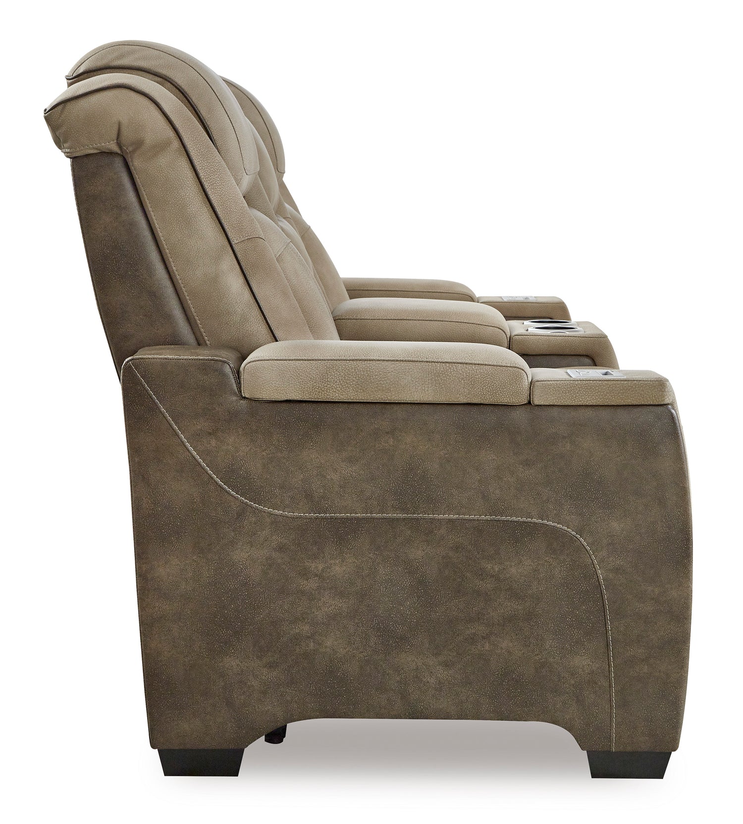 Ashley Sand Next-Gen DuraPella PWR REC Loveseat/CON/ADJ HDRST - Faux Leather - Home Elegance USA