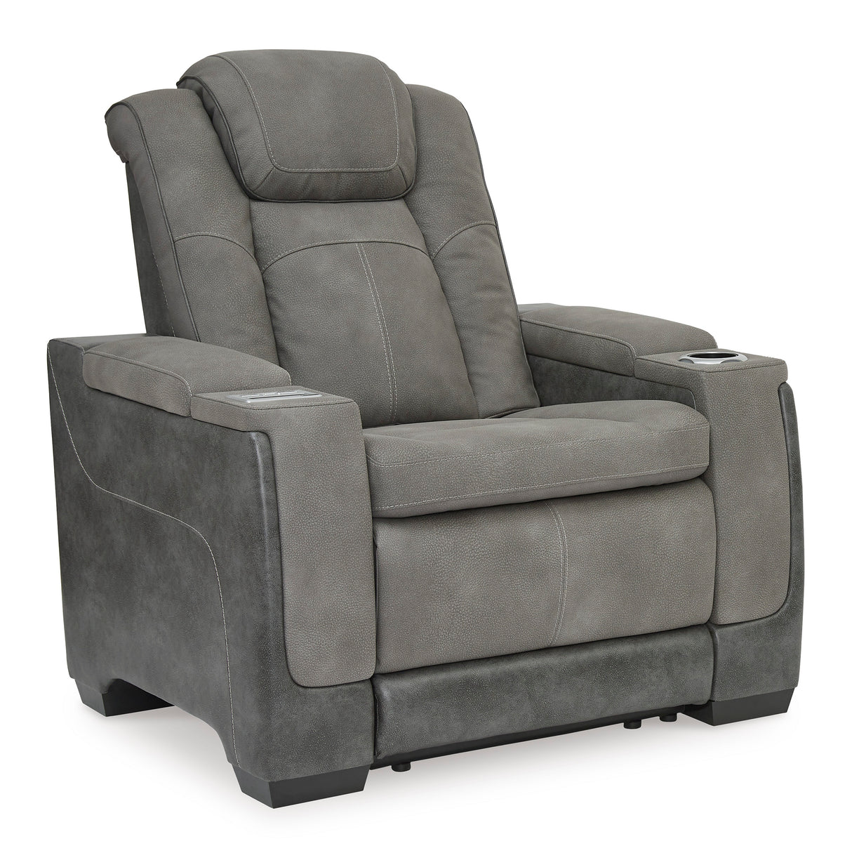 Next-Gen DuraPella Power Recliner with Adjustable Headrest in Slate Faux Leather - Ashley