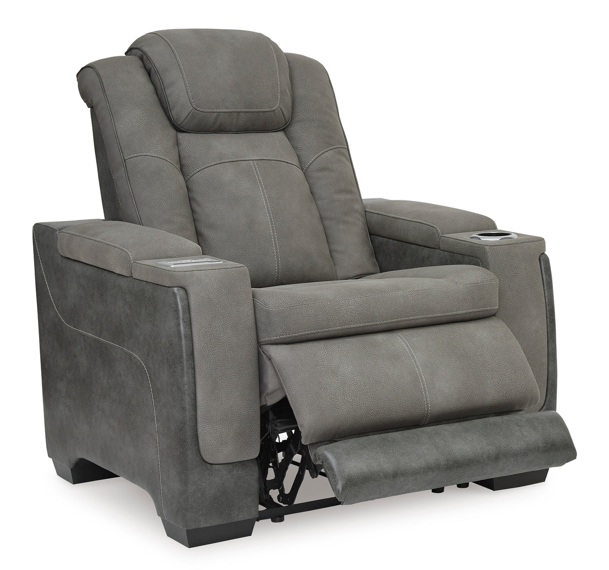 Next-Gen DuraPella Power Recliner with Adjustable Headrest in Slate Faux Leather - Ashley