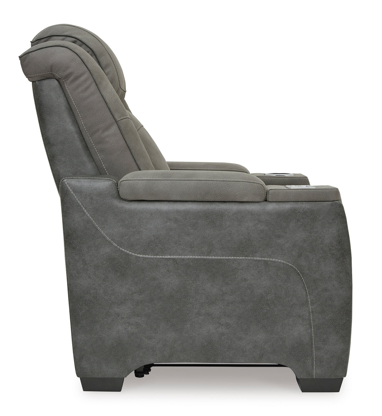 Next-Gen DuraPella Power Recliner with Adjustable Headrest in Slate Faux Leather - Ashley