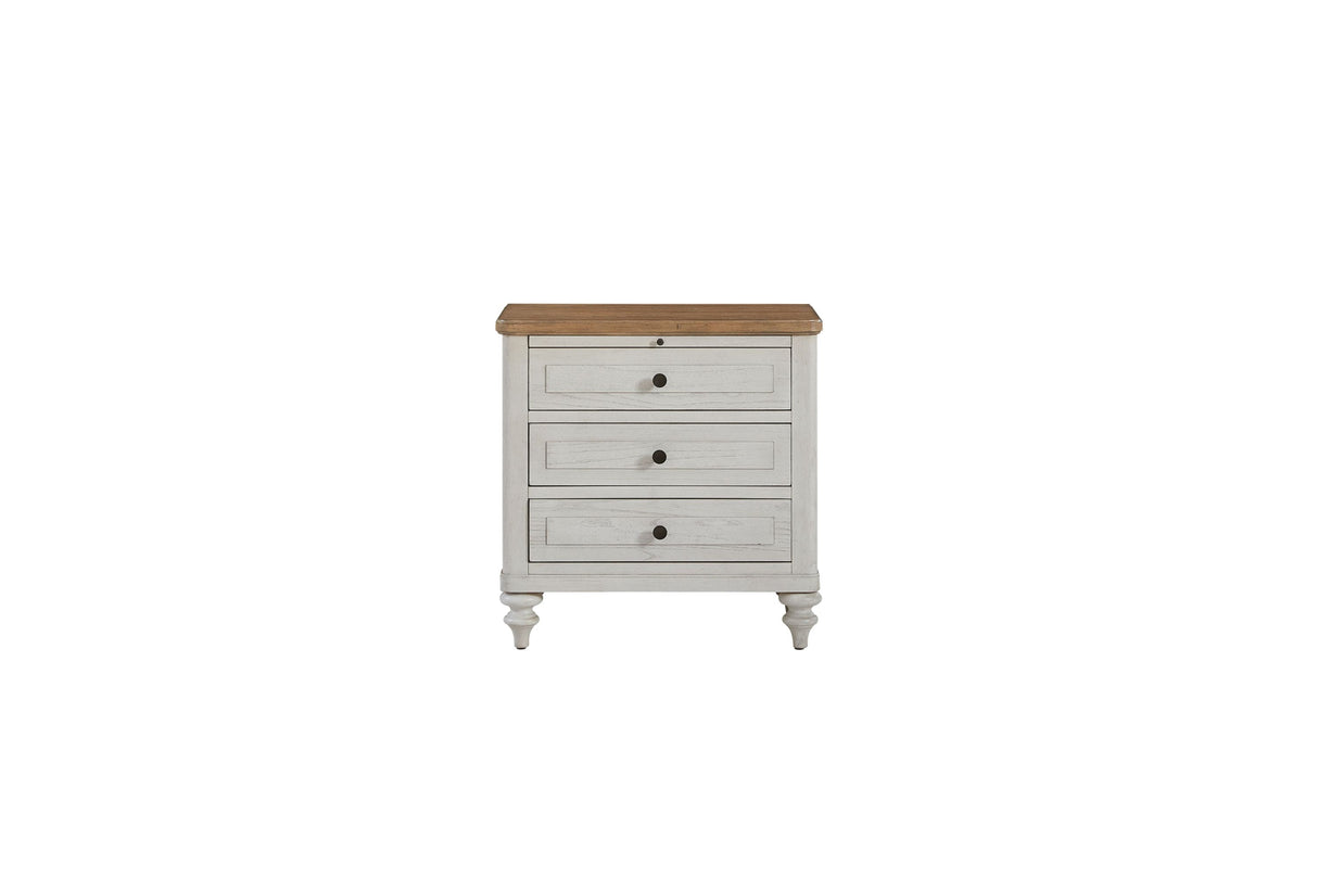 3 Drawer Nightstand with USB - Cement and Sand