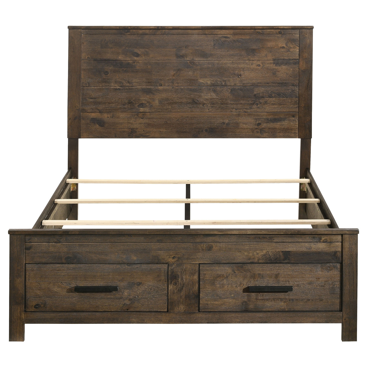 Queen Storage Bed - Woodmont Wood Queen Storage Panel Bed Rustic Golden Brown