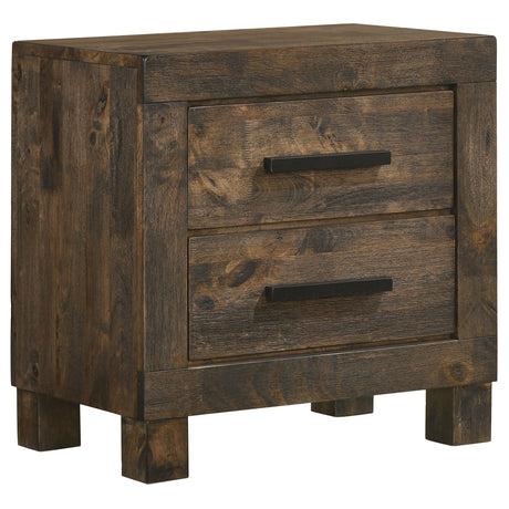 Woodmont 2-drawer Nightstand Rustic Golden Brown - Home Elegance USA