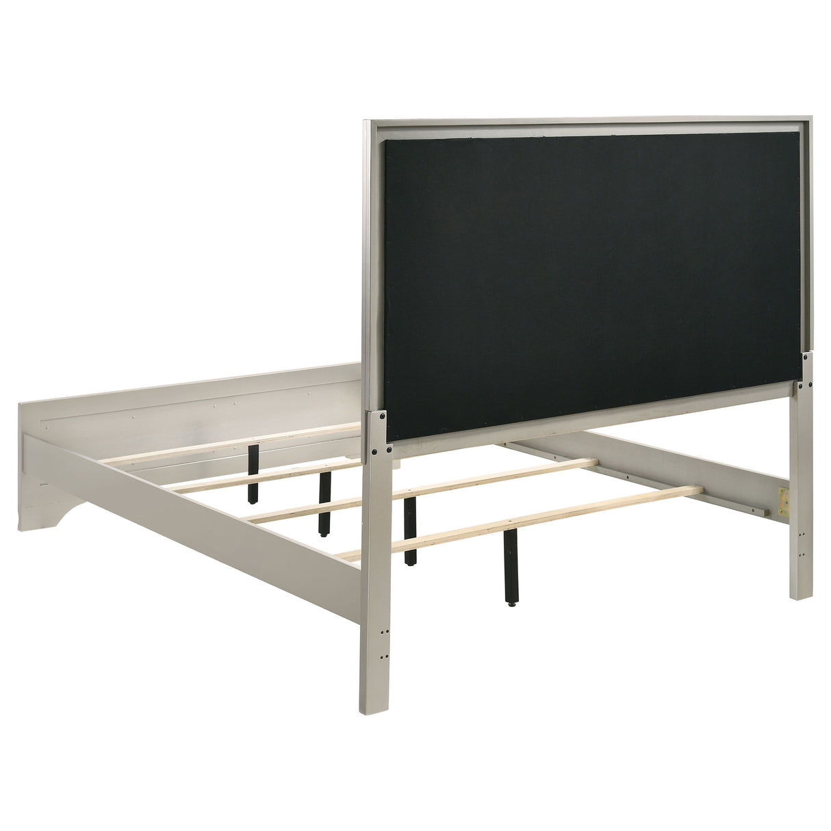 Queen Bed - Salford Wood Queen Panel Bed Metallic Sterling
