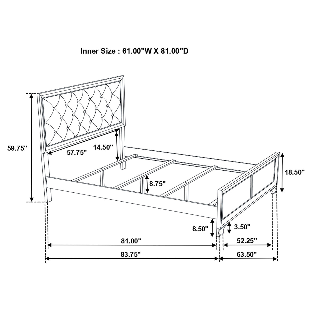 Queen Bed - Salford Wood Queen Panel Bed Metallic Sterling