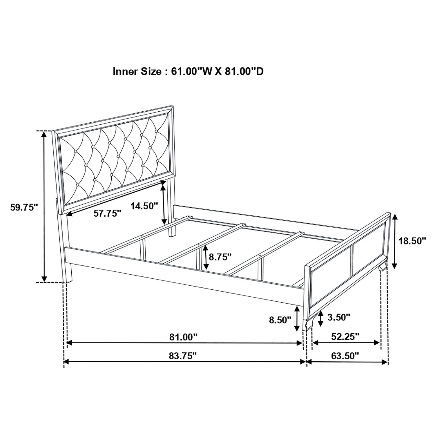 Queen Bed - Salford Wood Queen Panel Bed Metallic Sterling
