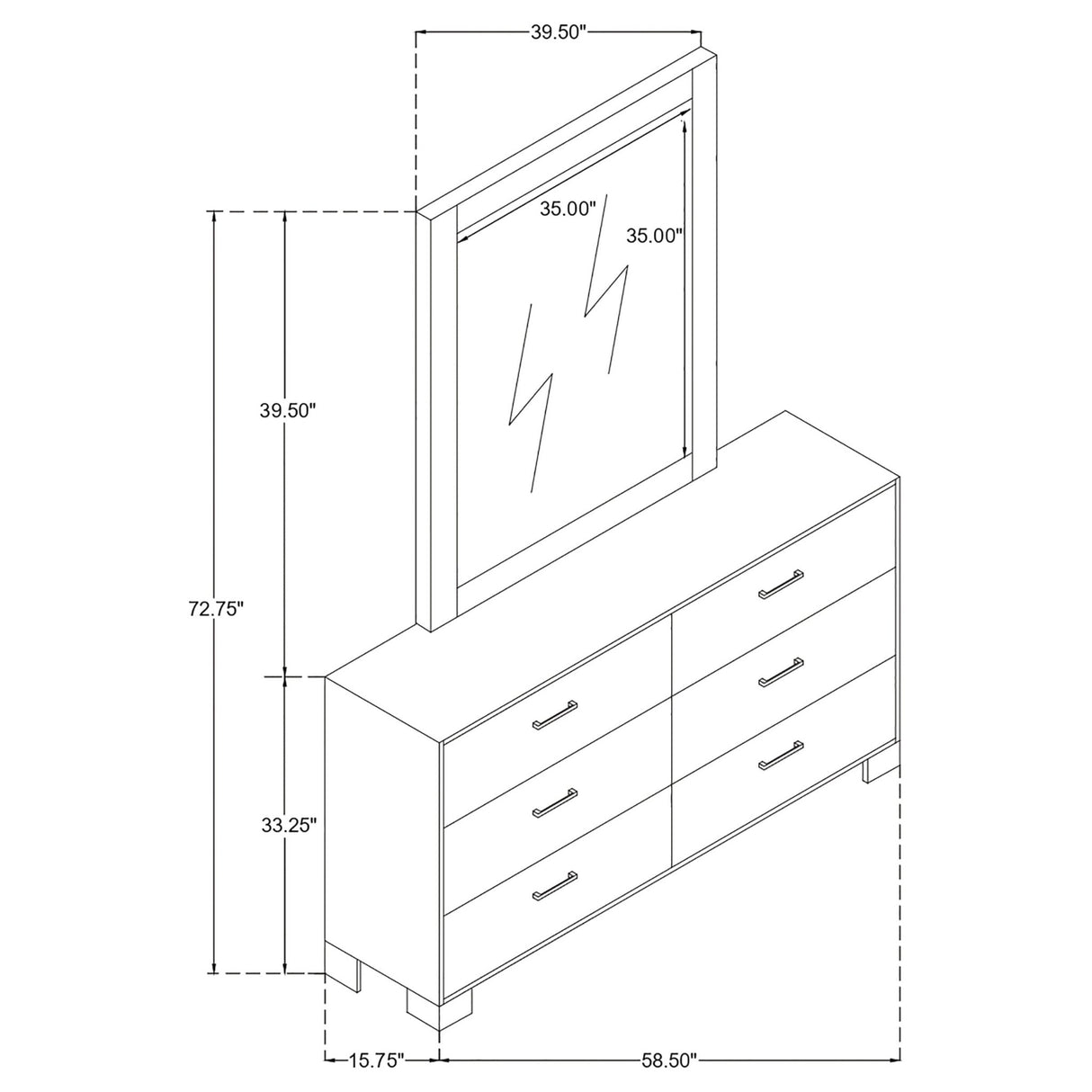 Dresser With Mirror - Sidney 6-drawer Dresser with Mirror Rustic Pine