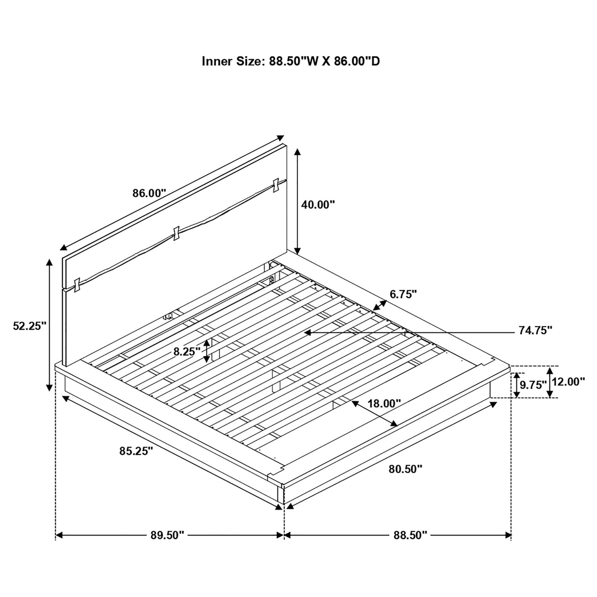 Eastern King Bed  - Winslow Wood Eastern King Panel Bed Smokey Walnut