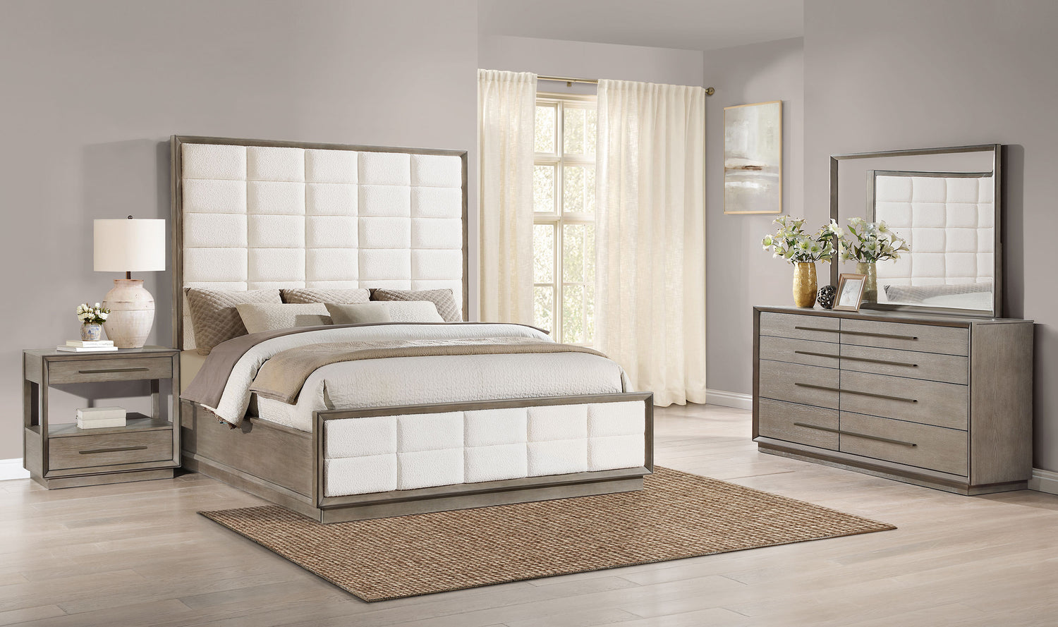 Durango 4-Piece Queen Bedroom Set Washed Oak – Coaster Furniture - Home Elegance USA