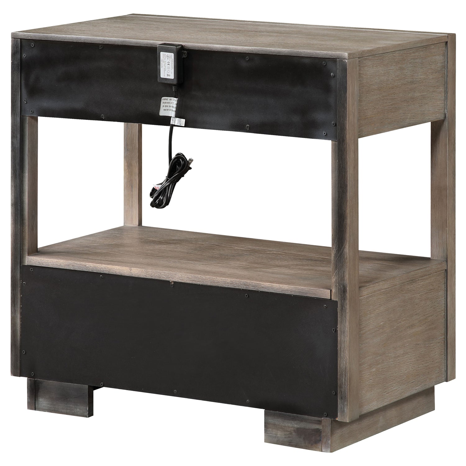 Durango 2-drawer Nightstand Bedside Table Washed Oak - Home Elegance USA