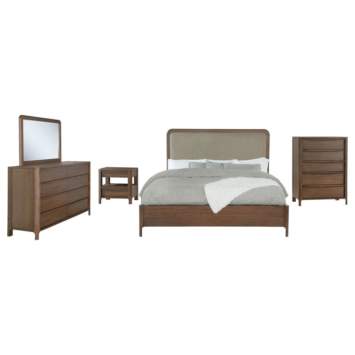 Maderia 5-piece California King Bedroom Set Walnut – Coaster Furniture - Home Elegance USA