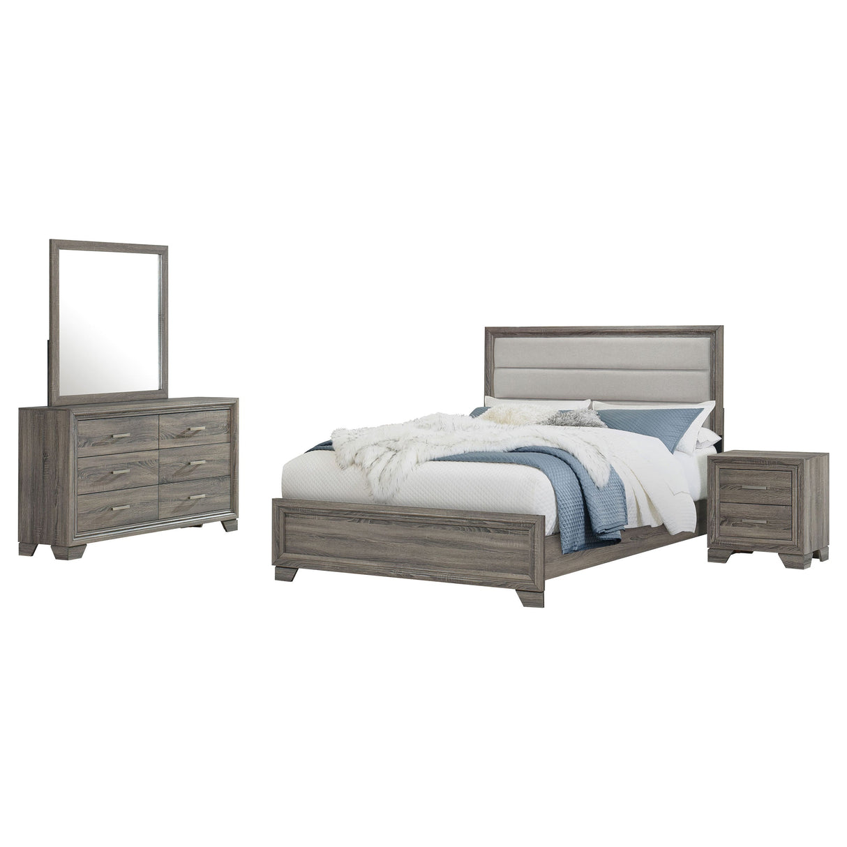 Wright 4-piece California King Bedroom Set Brown Oak - sold by Home Elegance USA