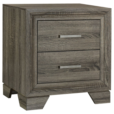 Wright 2-drawer Nightstand Bedside Table Brown Oak - Home Elegance USA