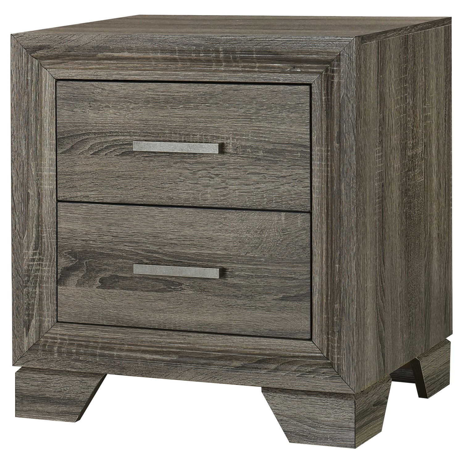 Wright 2-drawer Nightstand Bedside Table Brown Oak - Home Elegance USA