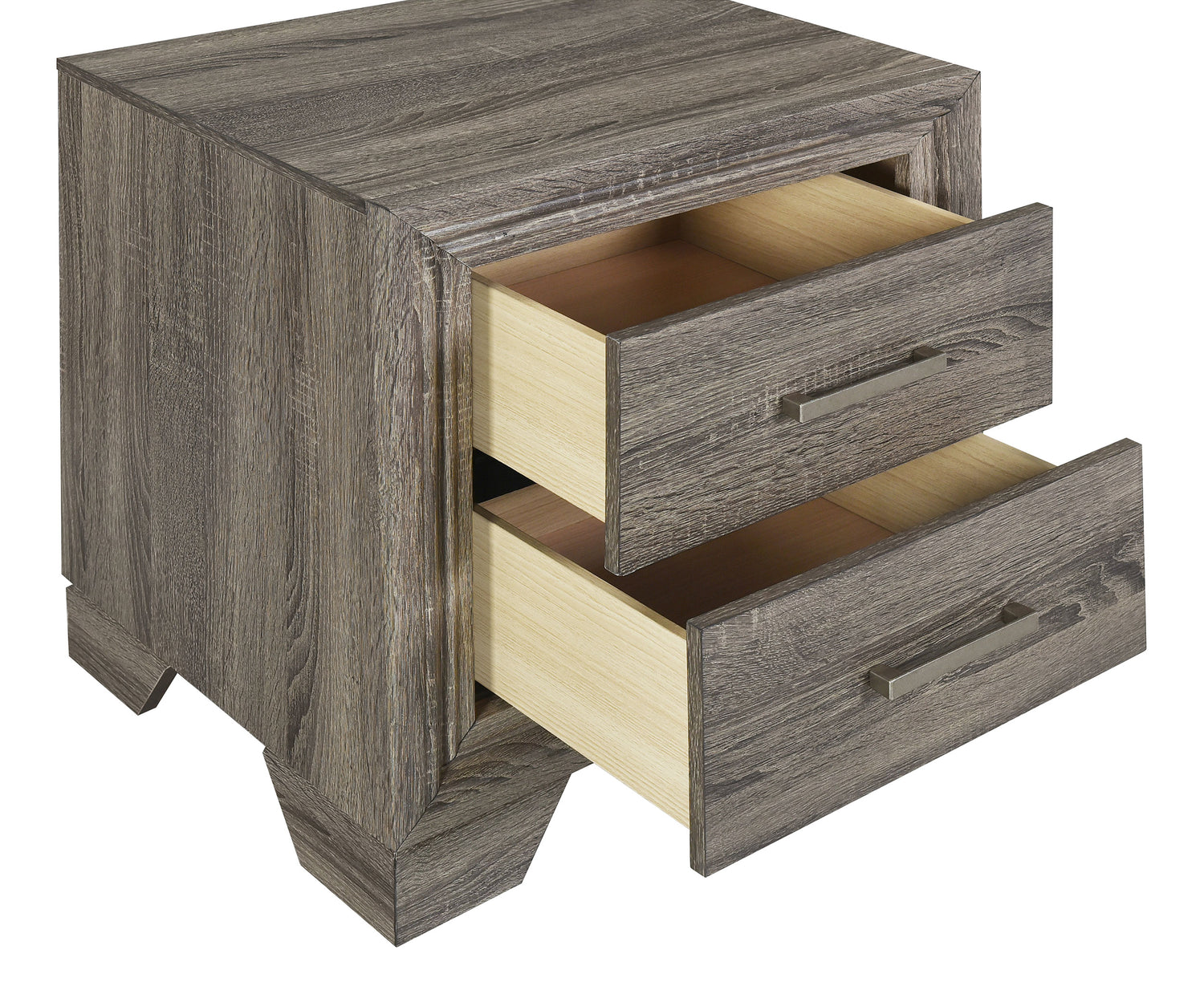Wright 2-drawer Nightstand Bedside Table Brown Oak - Home Elegance USA