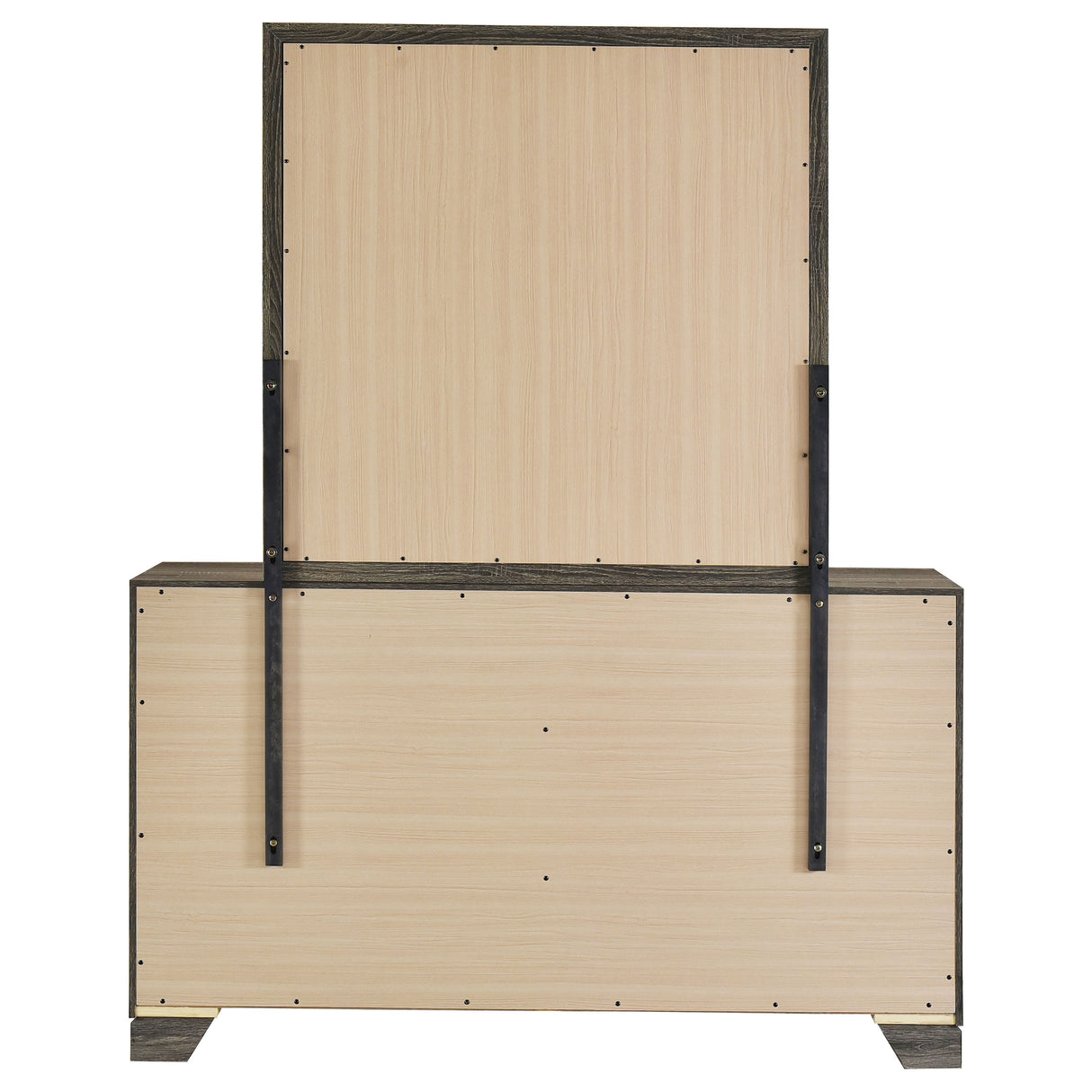 Wright 6-drawer Dresser and Mirror Brown Oak - Home Elegance USA