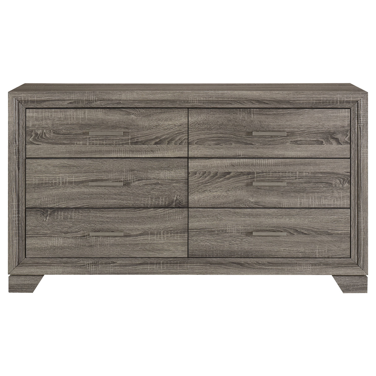 Wright 6-drawer Dresser Cabinet Brown Oak - Home Elegance USA