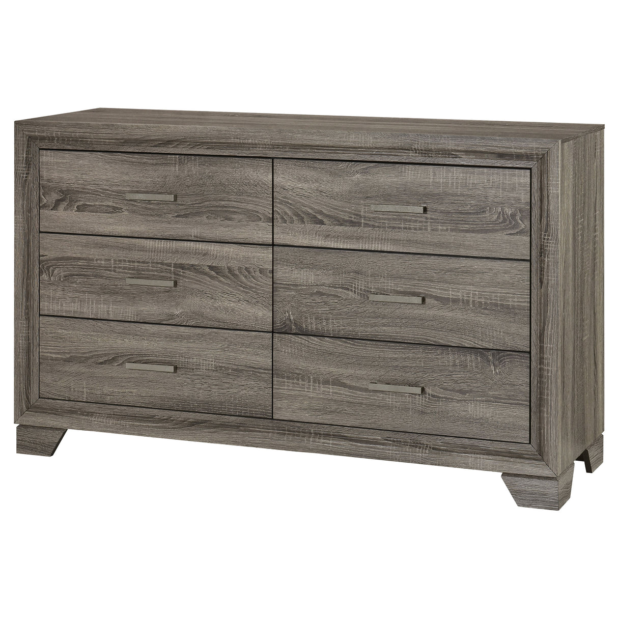 Wright 6-drawer Dresser Cabinet Brown Oak - Home Elegance USA