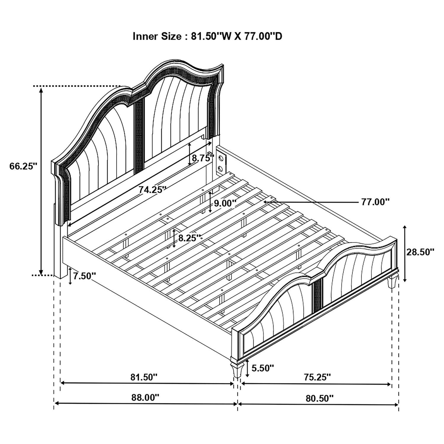 Eastern King Bed 4 Pc Set - Evangeline 4-piece Eastern King Bedroom Set Silver Oak
