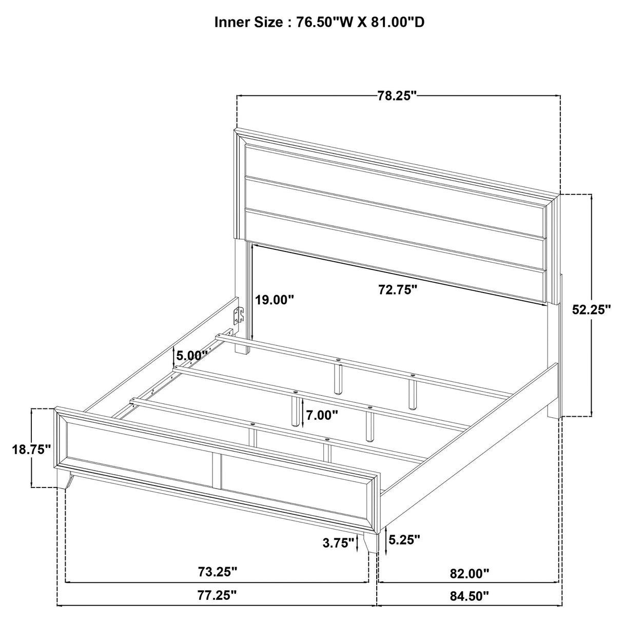Juego de dormitorio Welsley de 5 piezas Eastern King en nogal