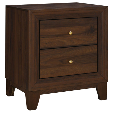 Welsley 2-drawer Nightstand Bedside Table Walnut - Home Elegance USA