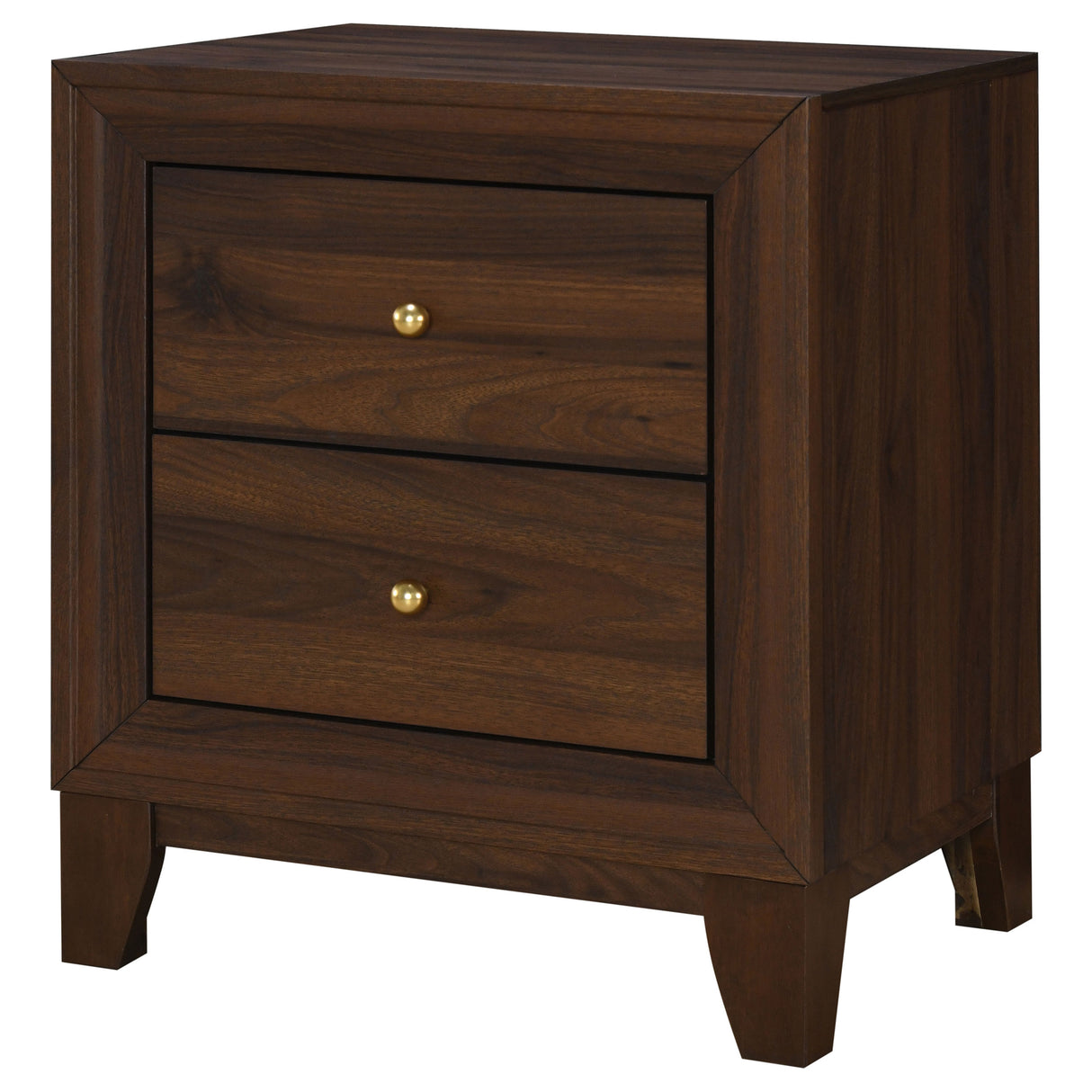 Welsley 2-drawer Nightstand Bedside Table Walnut - Home Elegance USA