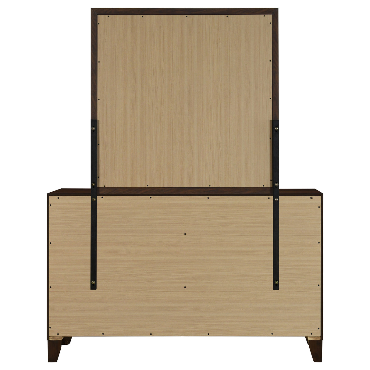 Welsley 6-drawer Dresser and Mirror Walnut - Home Elegance USA