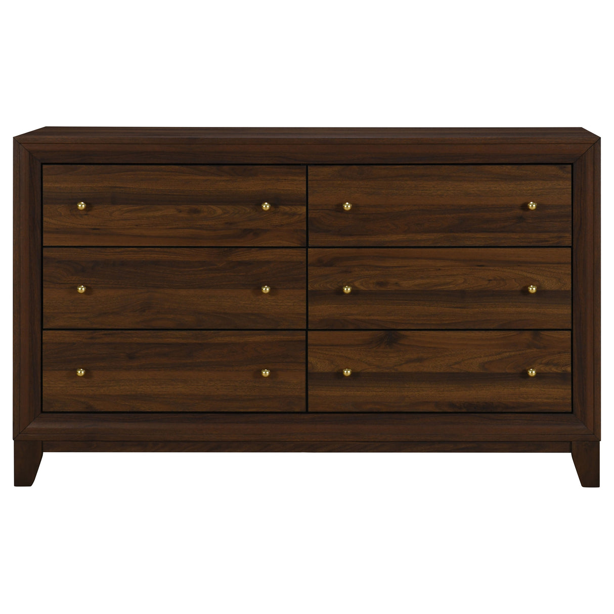 Welsley 6-drawer Dresser Cabinet Walnut - Home Elegance USA