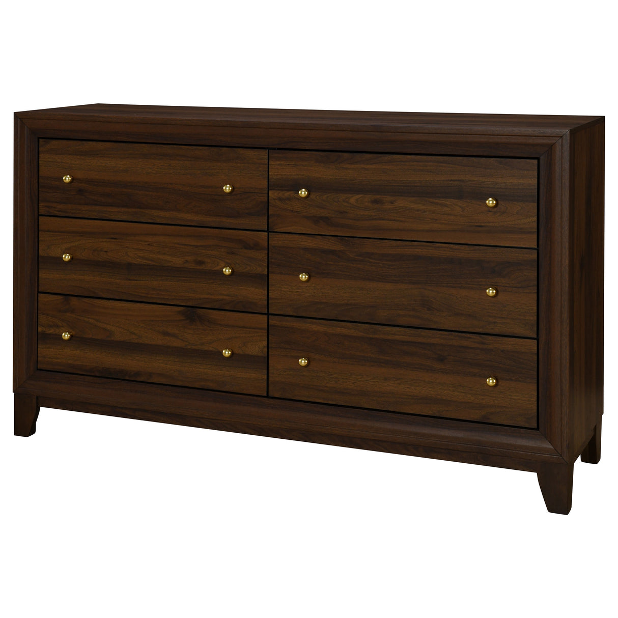 Welsley 6-drawer Dresser Cabinet Walnut - Home Elegance USA