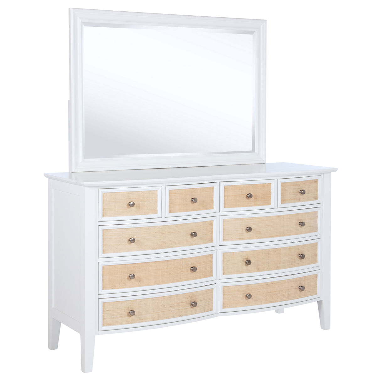 Bexhill 10-drawer Dresser and Mirror White - Home Elegance USA