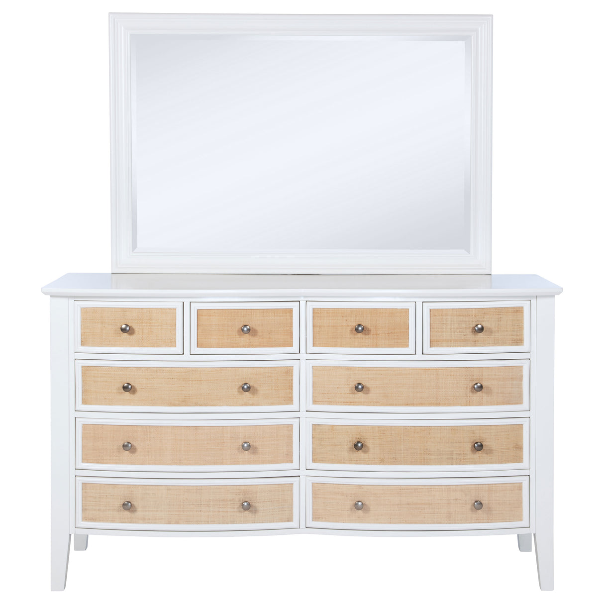 Bexhill 10-drawer Dresser and Mirror White - Home Elegance USA
