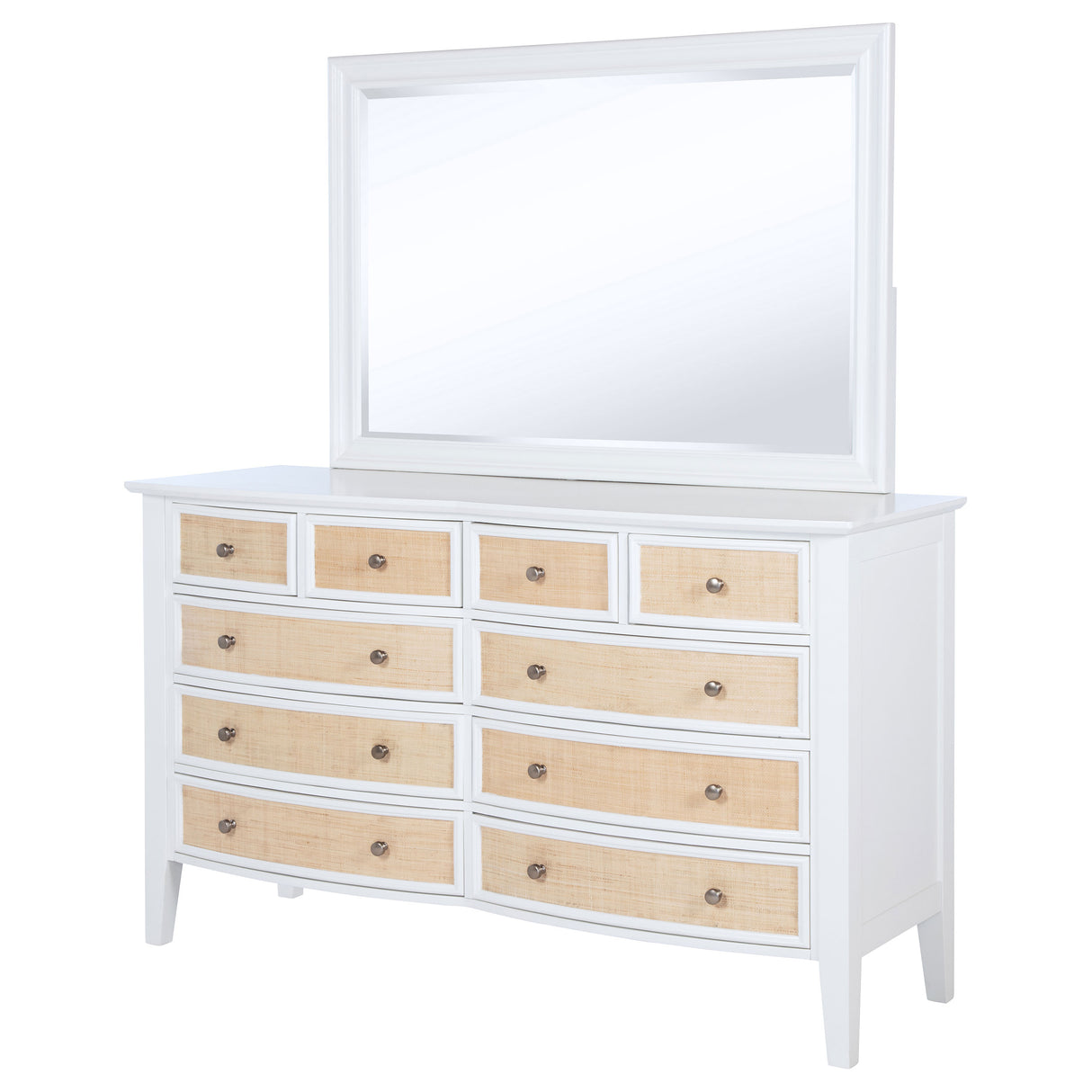Bexhill 10-drawer Dresser and Mirror White - Home Elegance USA