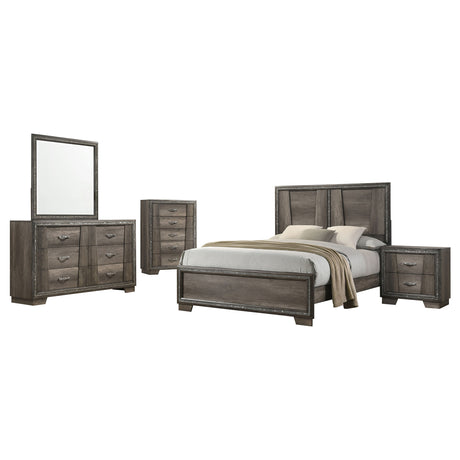 Eastern King Bed 5 Pc Set - Janine 5-piece Eastern King Bedroom Set Grey