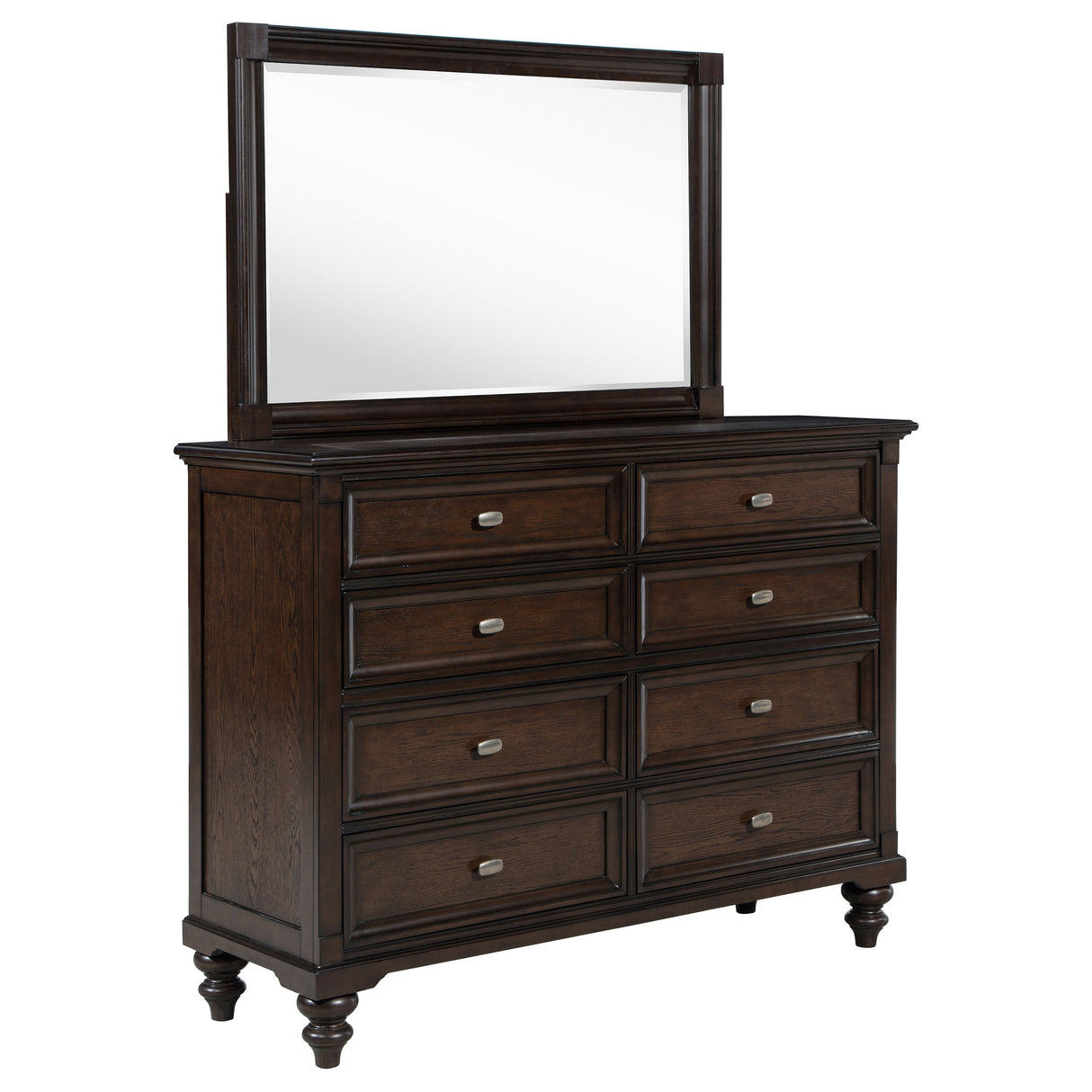 Andover 8-drawer Dresser and Mirror Dark Oak - Home Elegance USA
