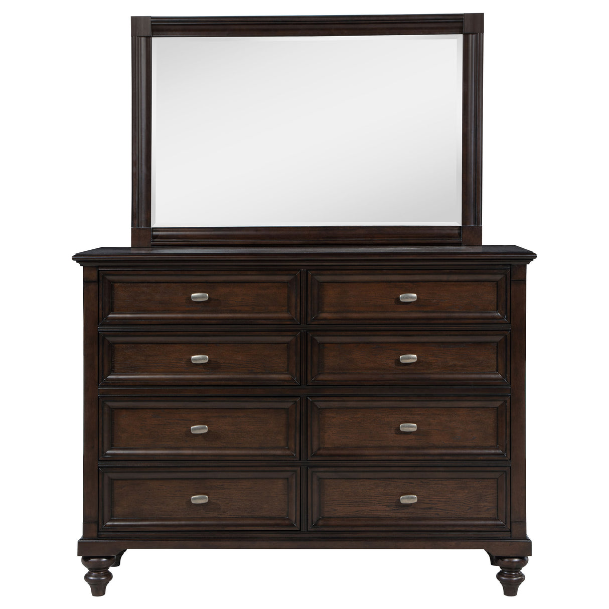 Andover 8-drawer Dresser and Mirror Dark Oak - Home Elegance USA