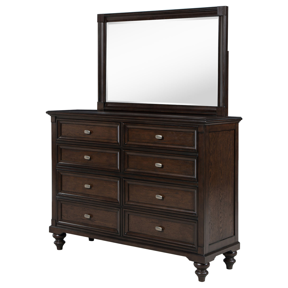 Andover 8-drawer Dresser and Mirror Dark Oak - Home Elegance USA