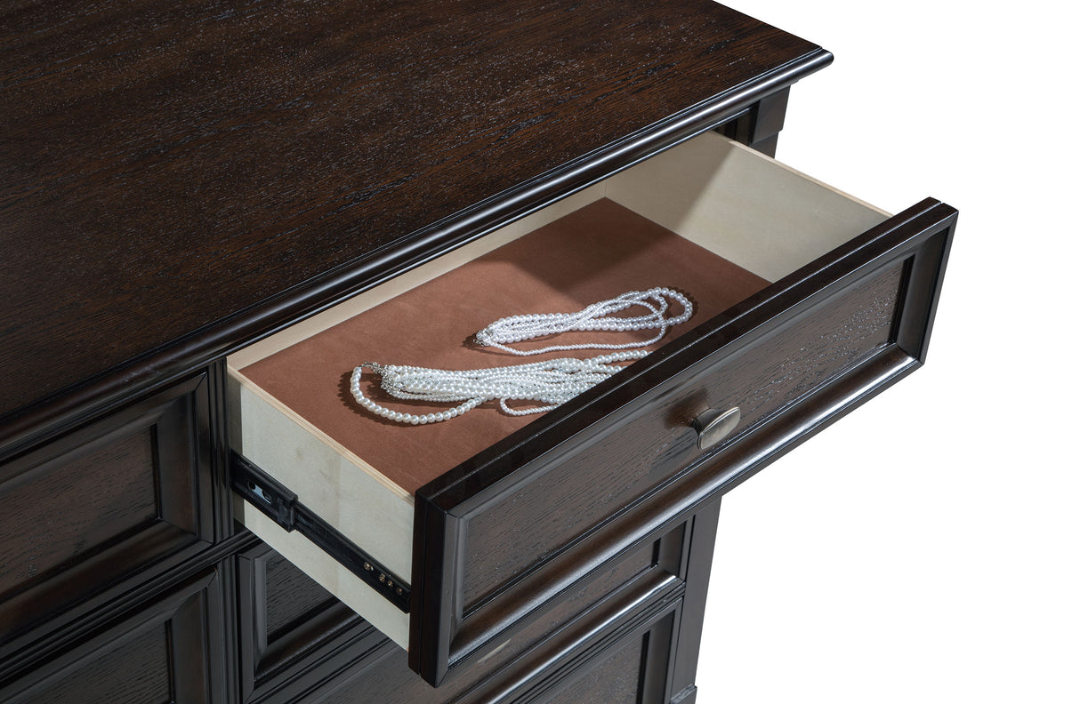 Andover 8-drawer Dresser Cabinet Dark Oak - Home Elegance USA