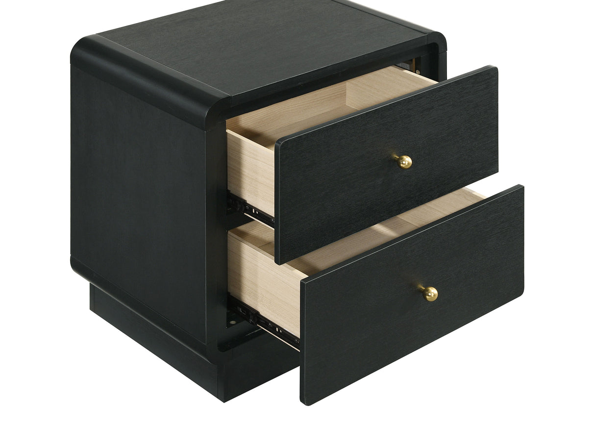 Cavelle 2-drawer Nightstand Bedside Table Black - Home Elegance USA