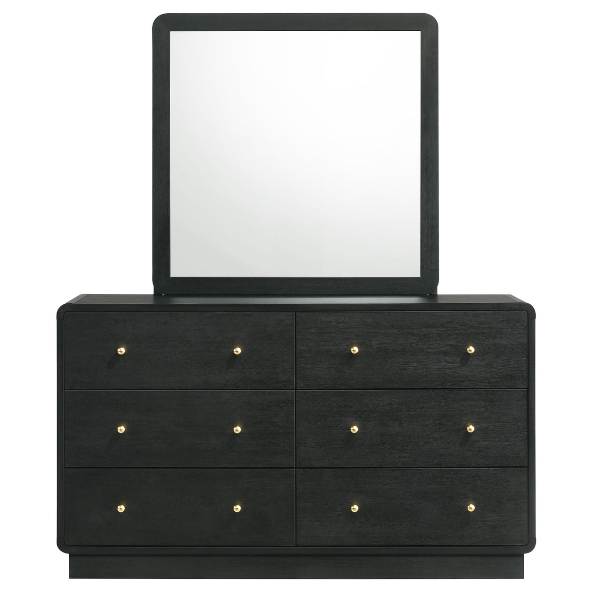 Cavelle 6-drawer Dresser and Mirror Black - Home Elegance USA