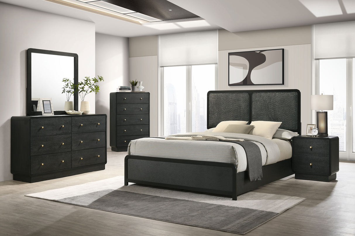 Cavelle 6-drawer Dresser and Mirror Black - Home Elegance USA