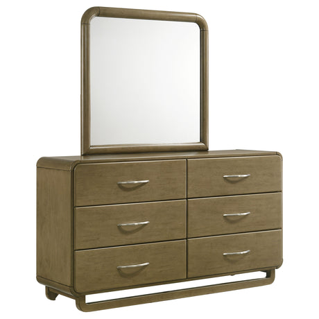 Amsbury 6-drawer Dresser and Mirror Nutmeg - Home Elegance USA