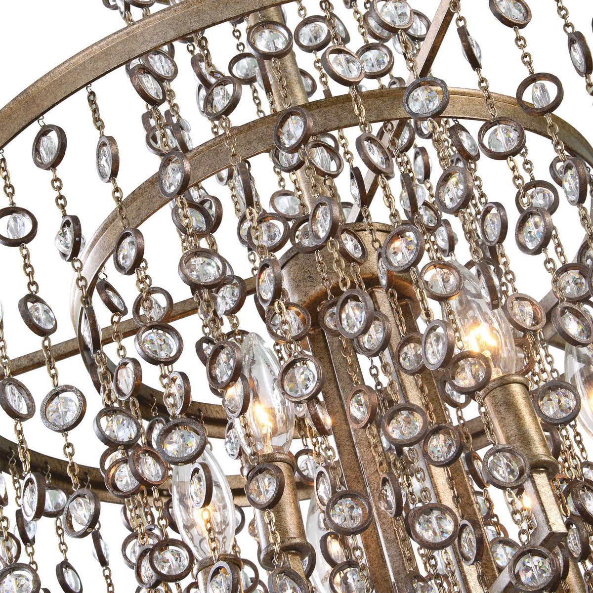 Valka 6 Light Crystal Chandelier - Light Brown / Silver by Uttermost - View 4