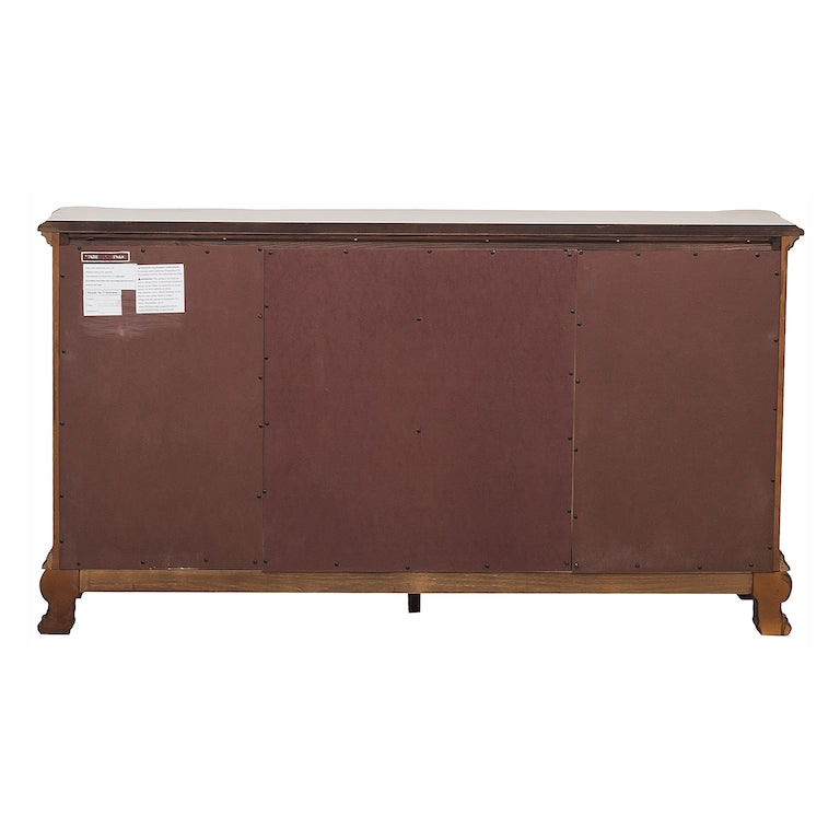Brown metal cabinet with white top on a white background