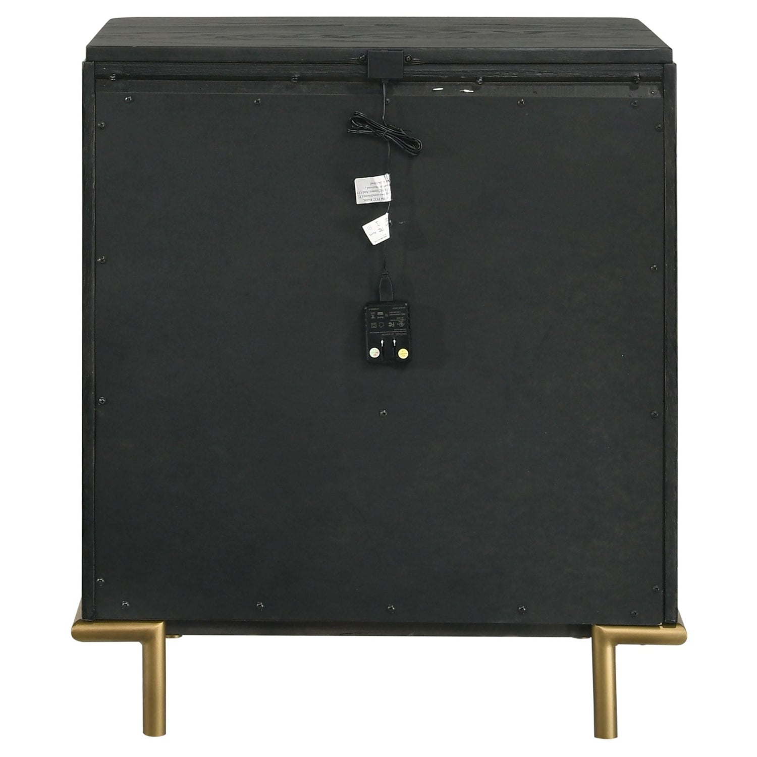 Arini 3 - drawer Nightstand Bedside Table with USB Outlet Black | Coaster | Home Elegance USA