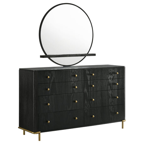 Arini 8 - drawer Bedroom Dresser with Mirror Black | Coaster | Home Elegance USA
